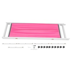 4 Panels Foldable Medical Room Divider Portable Medical Privacy Screen Pink