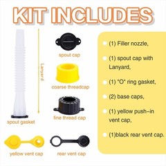 Gas Can Spout Replacement Improved Design Flexible Pour Nozzle Kit with Gasket
