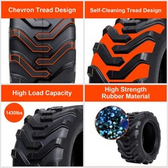 Set 2 18×8.50-10 Skid Steer Tires 18×8.5×10 8 Ply SKS Industrial Loader Tubeless