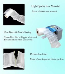 Air Cushion Pillow Bag Film For Air Pillow Inflator Machine Roll, 5cm Core 20µm