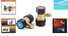 Professional R134a Quick Coupler Set with Adjustable High/Low Adapters 1/4″ SAE
