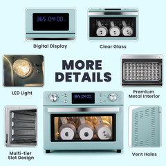 25L Sublimation Oven 110V 1700W with Digital Display for Tumblers & Mugs