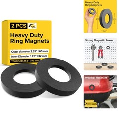 Large Magnet – Grade 10 Big Magnets Heavy Duty, OD60 x ID32 x 10mm Strong Round