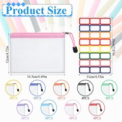 36 Pcs Mesh Zipper Pouch, 4.7×6.5 inch Waterproof Zip Mesh Bags with 2 Sheets…