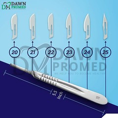 100 Sterile Surgical Blades #24 with Scalpel Handle #4 Medical ENT Dental