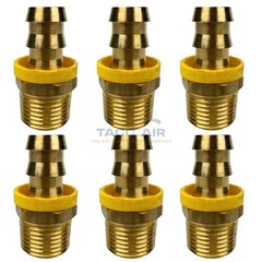 6 Pack Easy Lock Brass Hose Barb Fitting Connector 1/2″ Push-Lock x 1/2″ MNPT