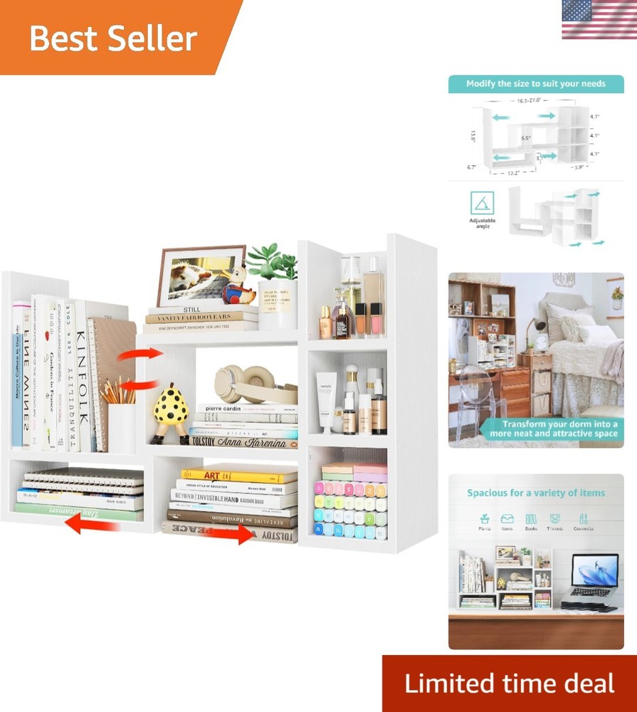 Compact Modern Desk Shelves – Adjustable Organizer with Anti-Fall Features