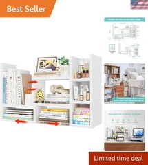 Compact Modern Desk Shelves – Adjustable Organizer with Anti-Fall Features