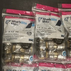 24 Sharkbite Max Push To Connect 1/2”x1/2” PB Polybutylene Adapters New(383)