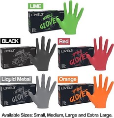 Level 3 Nitrile Gloves Professional Heavy Duty Disposable Gloves Latex Free