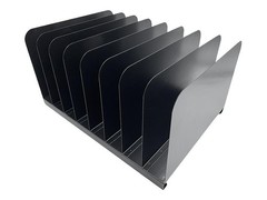 Huron Applied Sciences Vertical 8 Slot Steel Desk Standard, Black