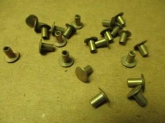 9/64″ x 1/4″ Semi Tubular Steel Rivets Tin Plated 100 Pcs. U.S.A. #1161