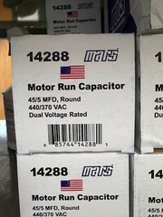 Mars Round Motor Run Capacitor 45/5 MFD 440/370 VAC Aluminum 14288, USA , NEW