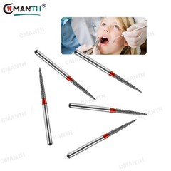 Dental High Speed Diamond Burs Straight Round Friction Grip Polishing Burs 20PCS