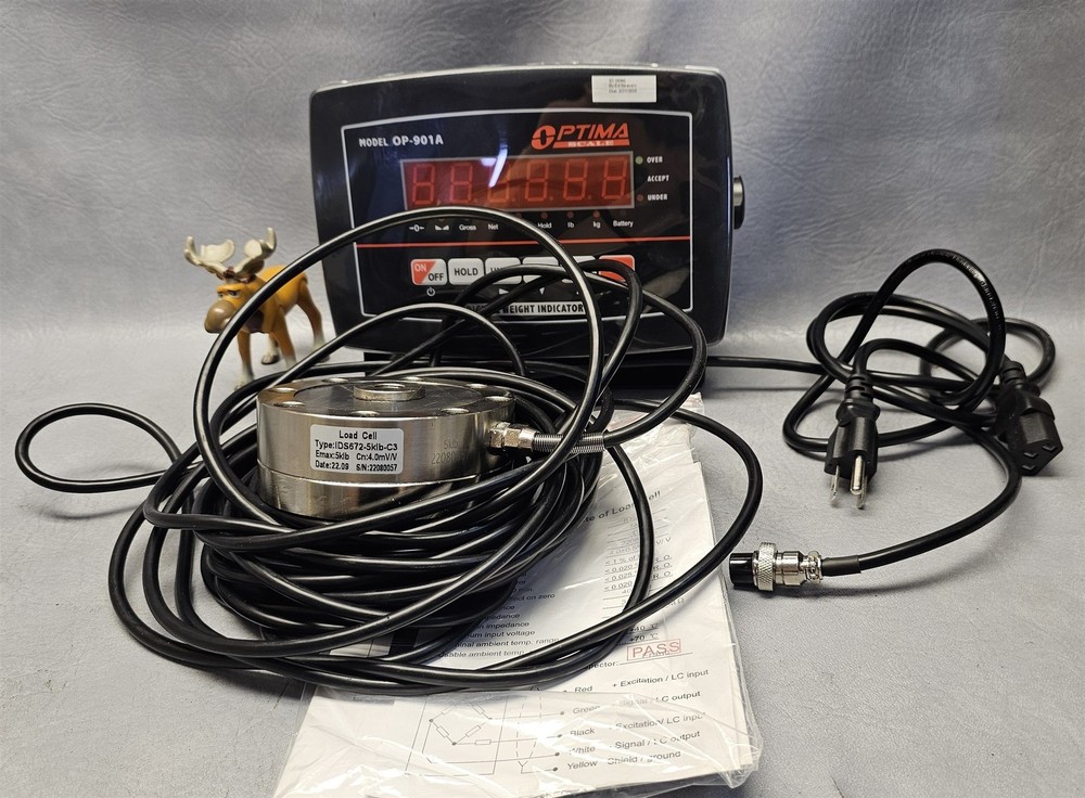 Optima OP901A Digital Weight Indicator LP7516 w 5000lb Load Cell IDS672-5klb-C3