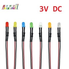 3mm 3V Pre-Wired Red Yellow Blue Green White Orange Purple Pink Warm white Leds