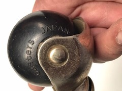 VTG SKK Stem Type Furniture Swivel Caster w/ Black Rubber Ball Wheels Japan