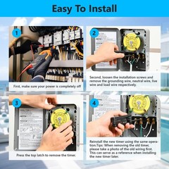 T104 Mechanical Timer Switch,208-277V AC DPST 40A,Pool Pump Switch,Heavy Duty…