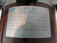 Hanning Elektro-Werke W7Dw4B 115V 7.6A 1680RPM Motor w/Lenze reducer gearbox