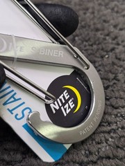 (QTY 2) Nite Ize SB5-03-11: Silver Stainless Steel Dual Carabiner 100 LB Size 5