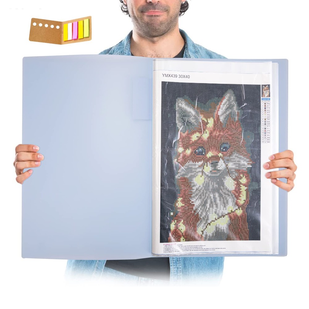40 Pages A3 Art Portfolio Case Diamond Painting Storage Book for Artwork Photo