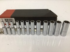 Proto J47202 1/4in Drive 12pc Metric Deep Socket Set 6-Point