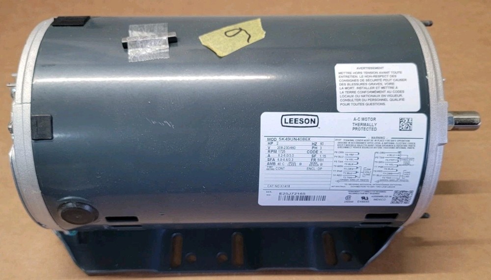 Leeson 5K49UN4086X (K1418) Fan & Blower Motor, 2 HP, 3 Ph, 60 Hz, 208-230/460 V