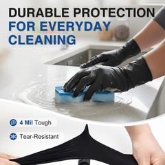 Schneider Medical Nitrile Exam Gloves, 4 Mil Black Gloves Large,