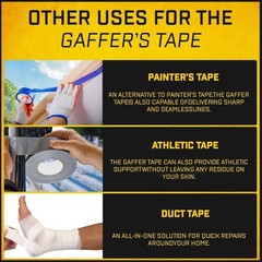 Gaffers Tape Matte Black Gaff Tape Waterproof, No Residue, Nonreflective