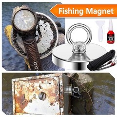 Fishing Magnets Double Sided Neodymium Magnet Fishing Kit with Nylon Rope