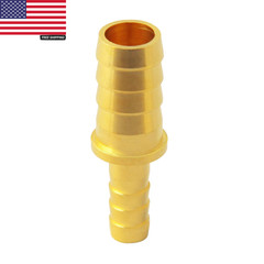 Brass Hose Barb Reducer, 3/8″ to 1/4″ Hose ID, Reducing Barbed Coupler (Pack of