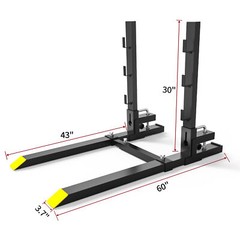 60″ 4000lb Clamp-on Pallet Fork W/ Adjustable Stabilizer Bar & Slot Guard Bar US