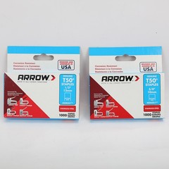 Arrow 2000PC T50 Stainless Steel Staples Set 508SS1 1/2” 12mm 506SS1 3/8” 10mm