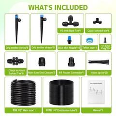 Kafuzi 230FT New Quick-Connect Drip Irrigation System Kit, Automatic Garden W…