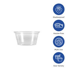 Karat 1oz Tall PP Plastic Portion Cups – Clear – 2,500 ct, FP-P100TALL-PP