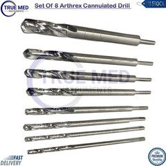 Set Of 8 Arthrex Cannulated Drill Bits 6, 7, 8, 9, 10, 11, 12, 15mm