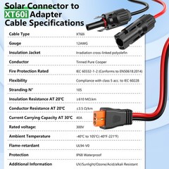 Solar to XT60i Extension Cable 12AWG 50FT XT60i Female to Male Connector for …