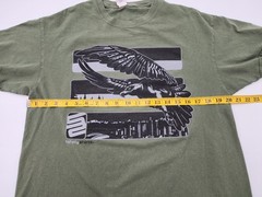 Safety Shirtz Eagle Flying Over City Logo Reflective Green Gildan Mens L