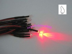 3mm 5V Candle Flicker Pre-Wired Red Yellow Blue Green White Orange UV LED 20CM