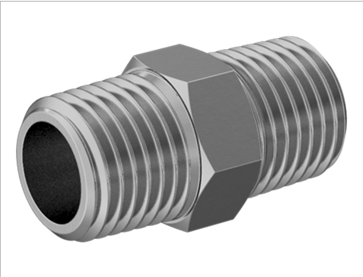 1/4″ NPTF male x 1/4″ NPTF Male Pipe Thread Hex Nipple Brass Fitting