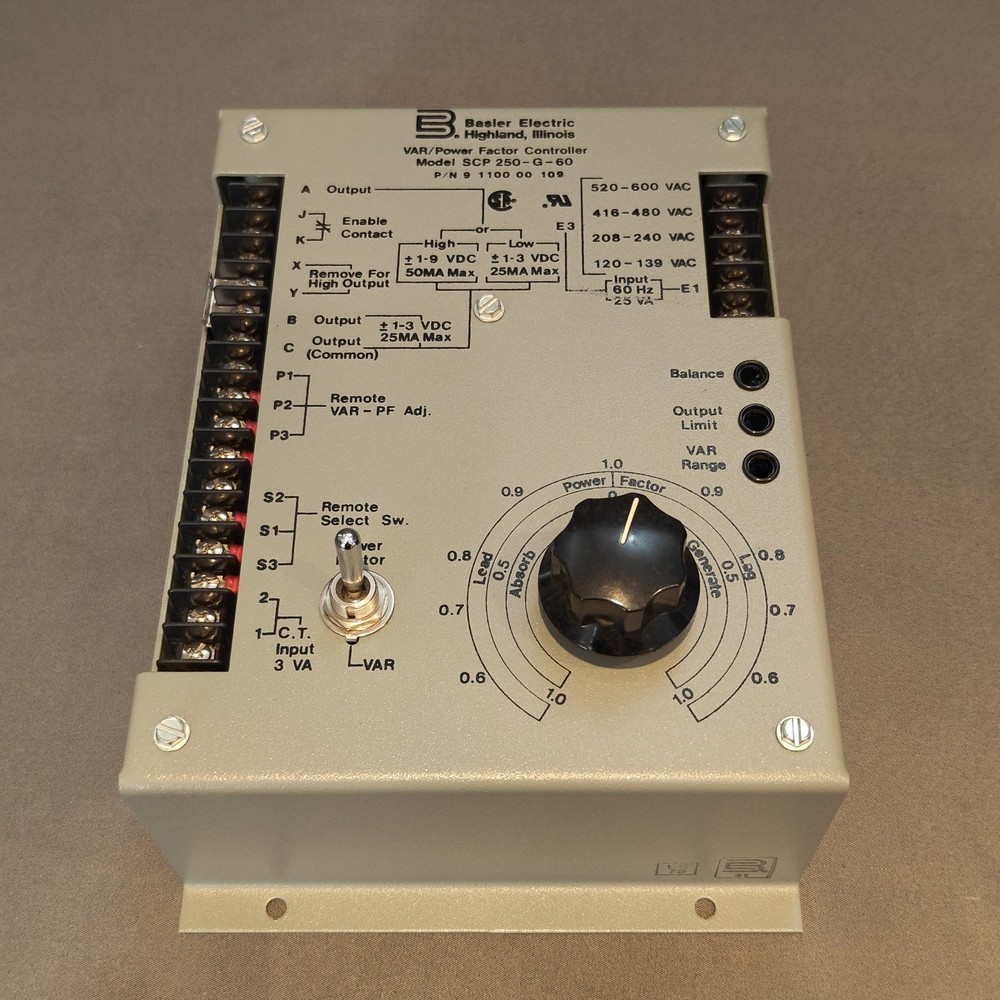Basler Electric SCP 250-G-60 VAR/Power Factor Controller 9 1100 00 109
