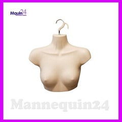 FEMALE CHEST TORSO DRESS FORM with HANGER – FLESH MANNEQUIN