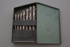 Vtg IRWIN Hanson DRILL BIT SET HSS 15pc 1/16 – 1/2 By 1/32 Green Metal Case USA