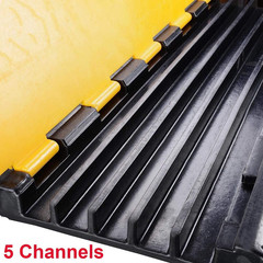 5 Channel Rubber Cable Protector Ramp Traffic Speed Bump 18000Lbs Capacity Heavy