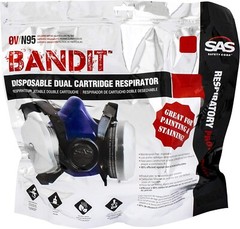 SAS Safety 8661-93 Bandit Half Mask Dual Cartridge Respirator- Large