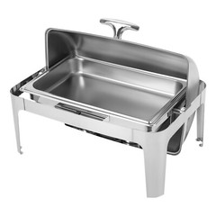 1 OR 3-compartment Roll Top Chafing Dish Buffet Set Pan Chafer Stainless Steel