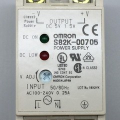 Omron S82K-00705 Power Supply, In 100/240VAC 0.25A Out 5VDC 1.5A 7.5W