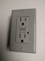 NEW 15A Tamper Resistant TR GFCI Duplex Outlet Receptacle 15 Amp w/LED GRAY