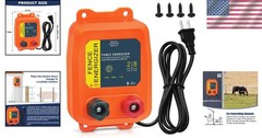 Plug-In Electric Fence Charger – 8 Acres Coverage for Dogs, Livestock & More