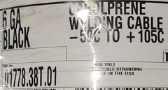 Carol 01778 #6awg Premium Carolprene Welding/Battery Cable 105C/600V Black /25ft